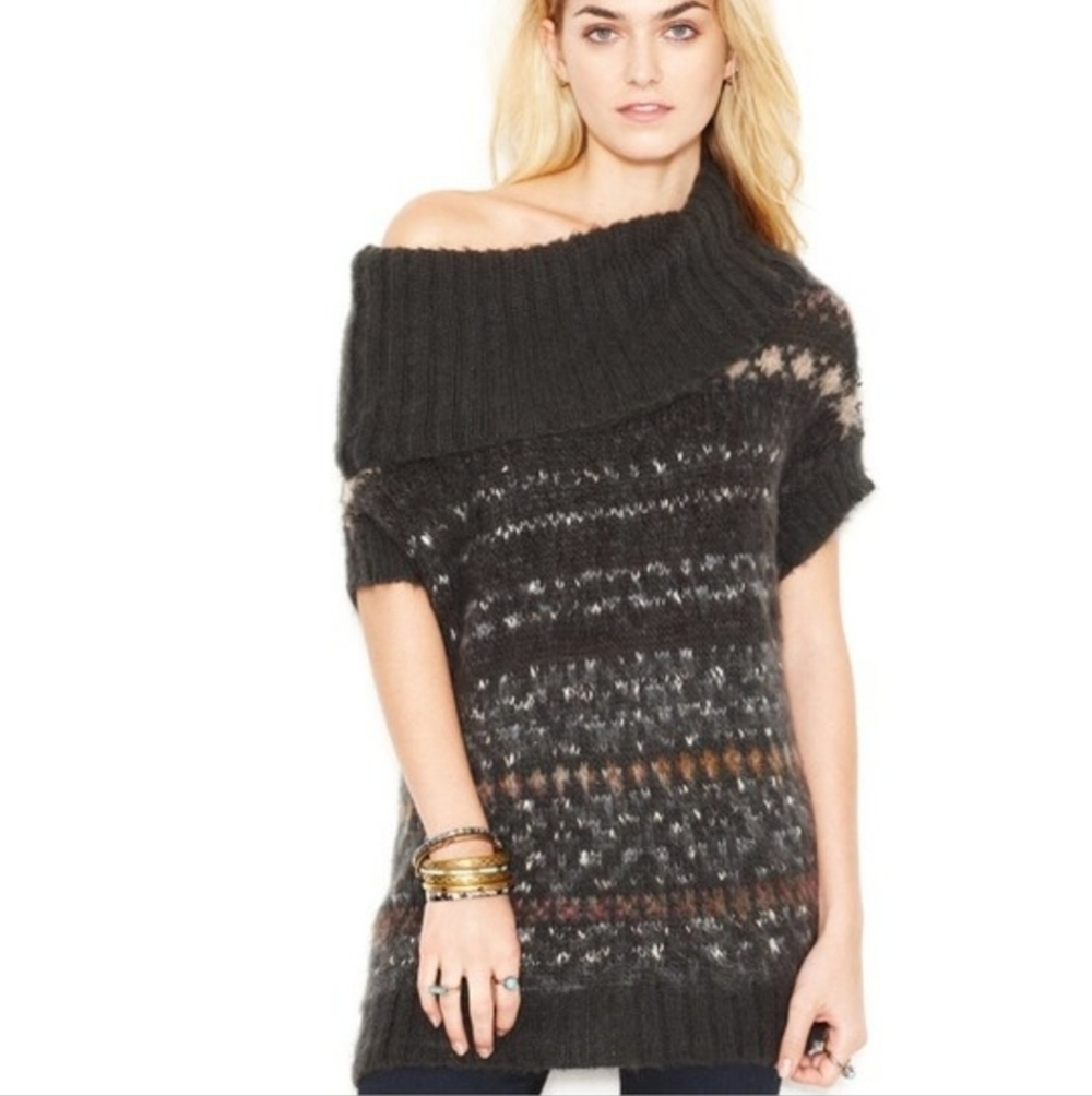 Free People Snow Drift Fair Isle Cowl Neck Sweater